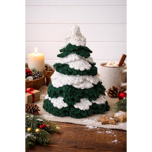 The Unbranded Brand Other - Handmade Vintage 11" Crochet Christmas Tree Decor Cottage Country Kitschy Retro